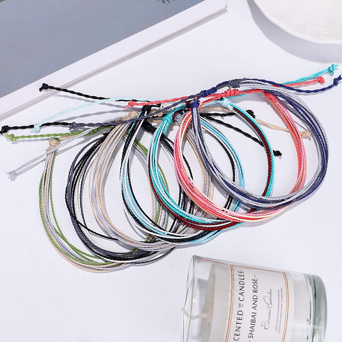 yfstyle 12Pcs Summer Beach Surfer Anklet Bracelets for Women Men Adjustable H…