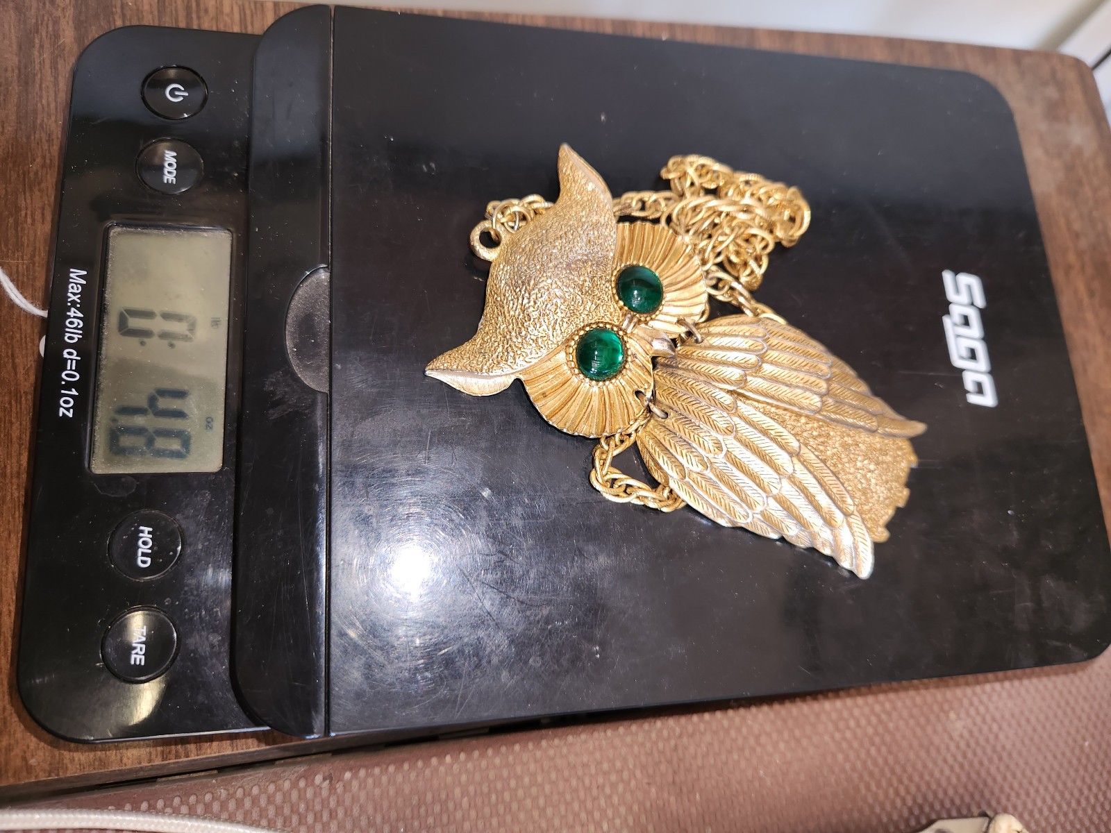 Possibly marked Owl Necklace but not sure – Gold Colored – See pictures