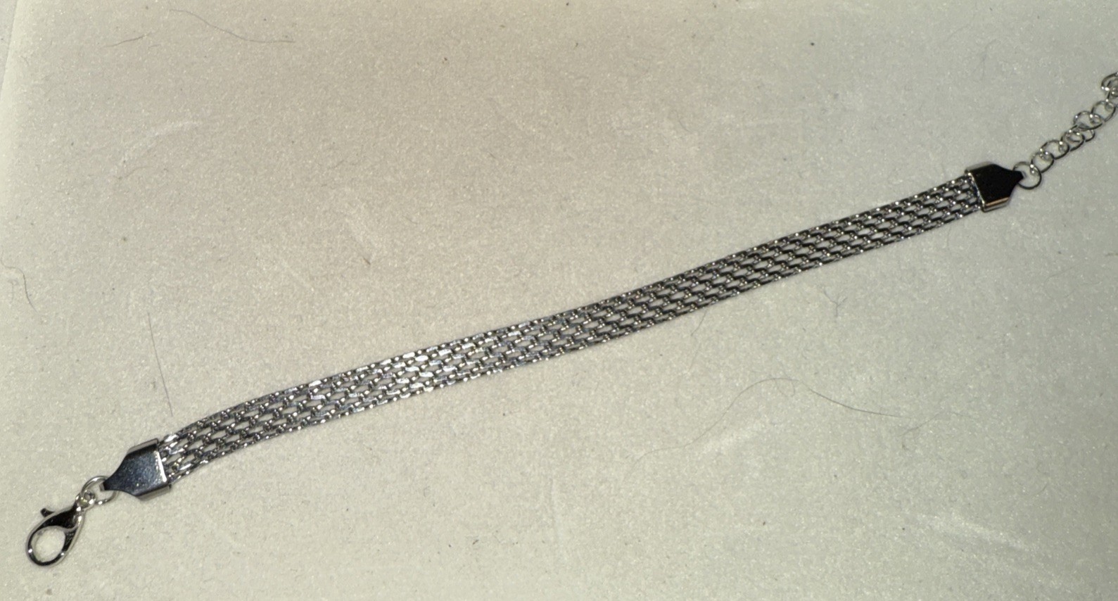NWT Silvertone Mesh Bracelet Adjustable 6 To 8 Inches Lobster Clasp