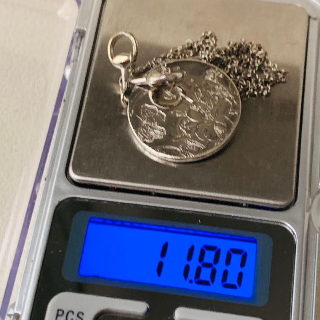 GUCCI Flora Coin Necklace Silver925 Horsebit 45.0 cm / 17.7 in w/Box from Japan