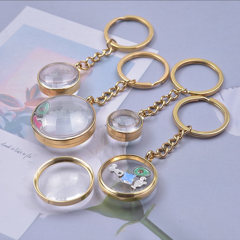 FLOATING CHARMS LOCKET LIVING MEMORY SPHERE PENDANT STAINLESS STEEL PERSONALISED