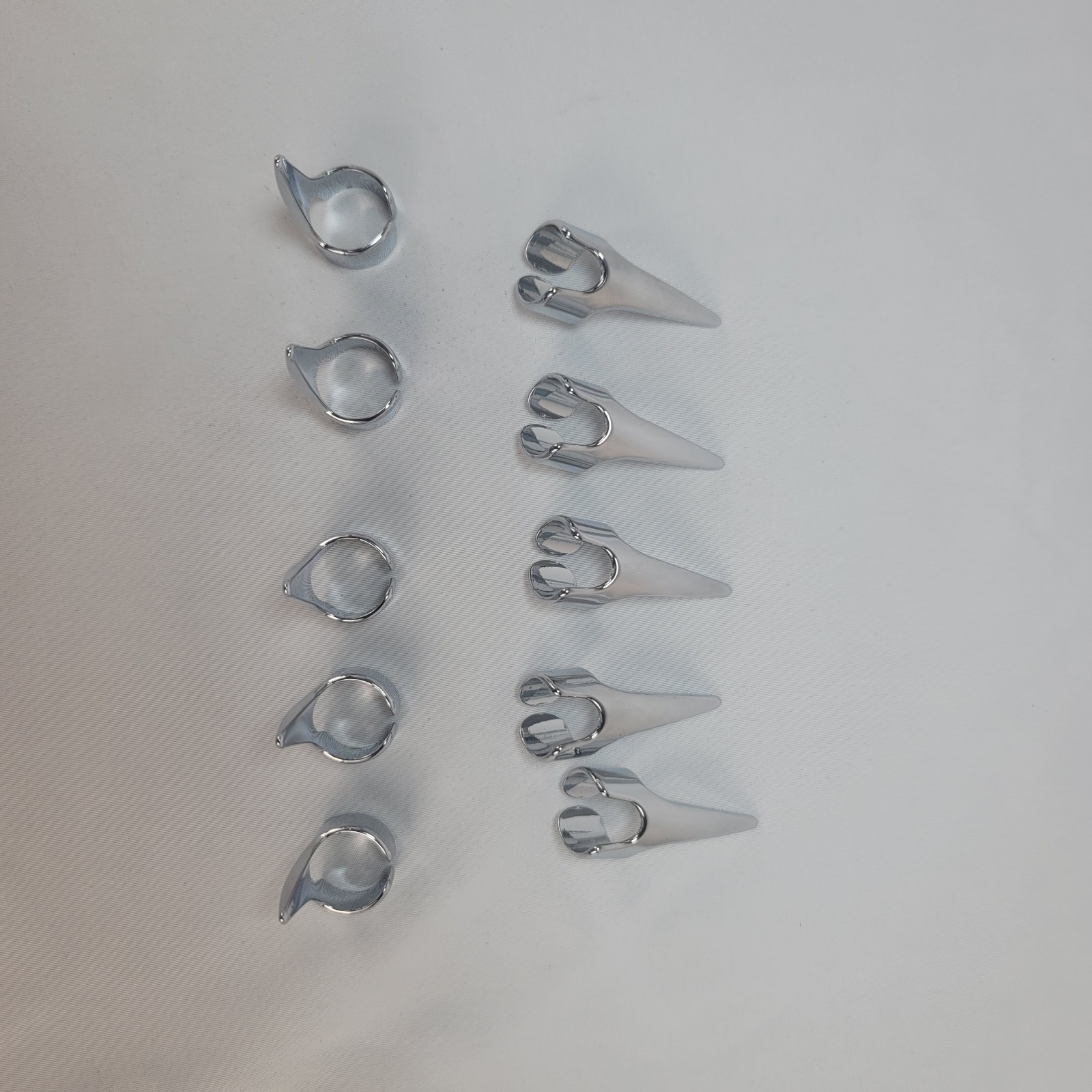 10pc Stainless Steel Claw Rings Gothic Witch Vampire Cosplay Nail Set