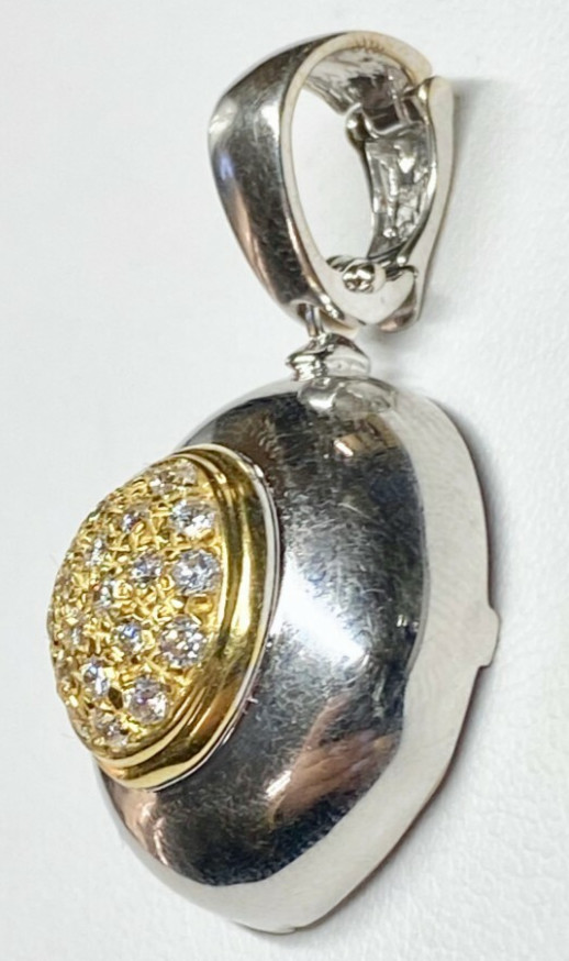 Women’s 18k White / Yellow Gold Pendant with White Cubic Zirconia (7.3 grams)