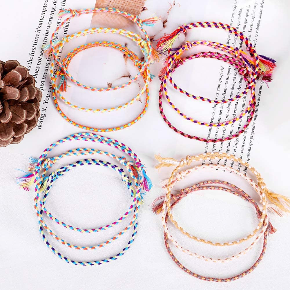 10Pcs Handmade Wrap Friendship Braided Bracelet for Women Colorful Wrist Cord US