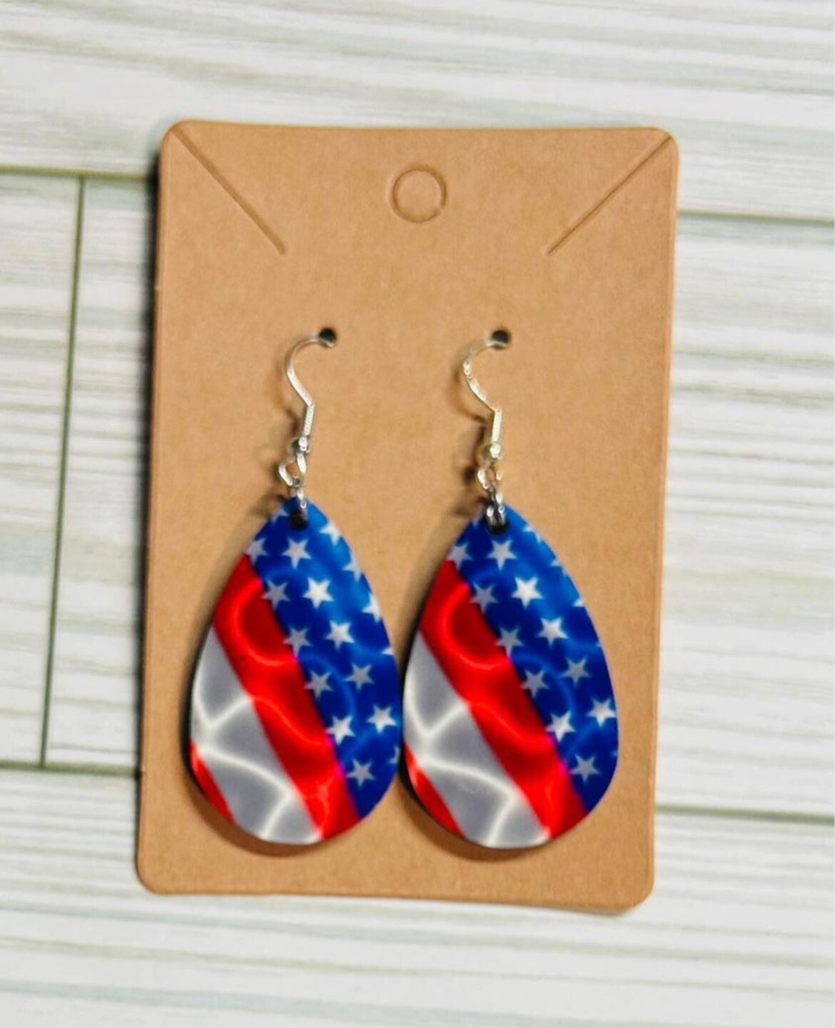 Red white and blue patriotic earrings