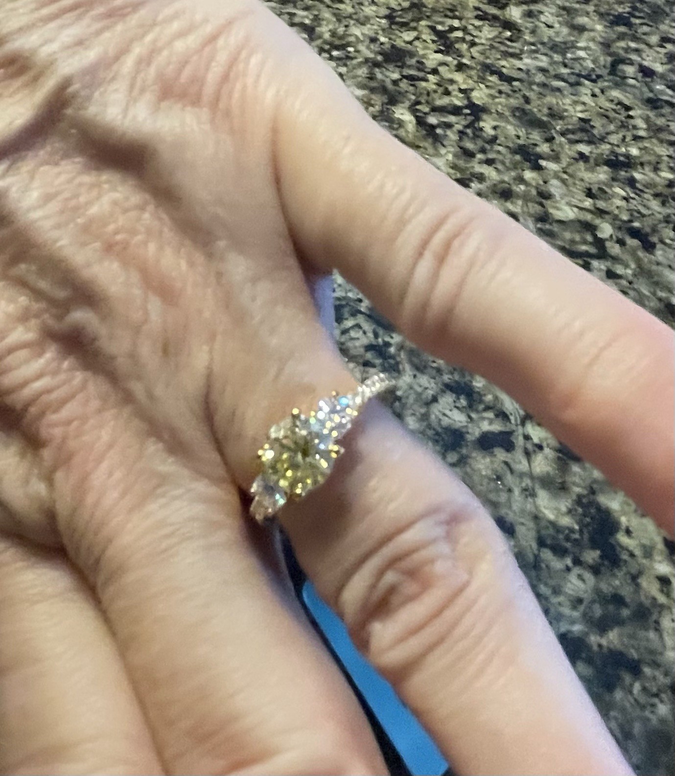 Size 6 Canary Yellow & Clear Moissanite Past Present Future Ring 3.27 CTW