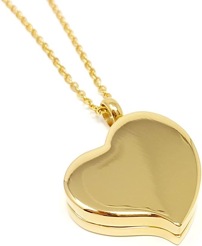 Heart Pill Necklace – Polished Heart Locket with Magnetic Closure – 26″