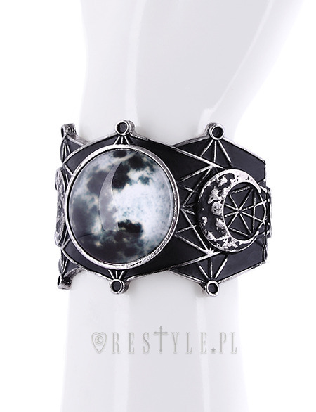 Restyle Moon Geometry Luna Gothic Punk Crescent Matte Black Jewelry Bracelet