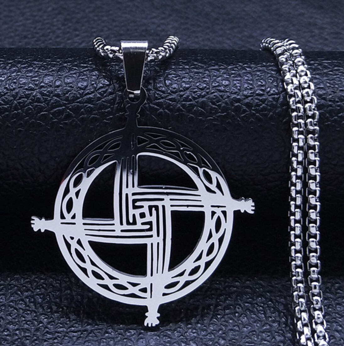 Stainless Steel St Brigid Double Sided Pendant and 20 in rounded box chain