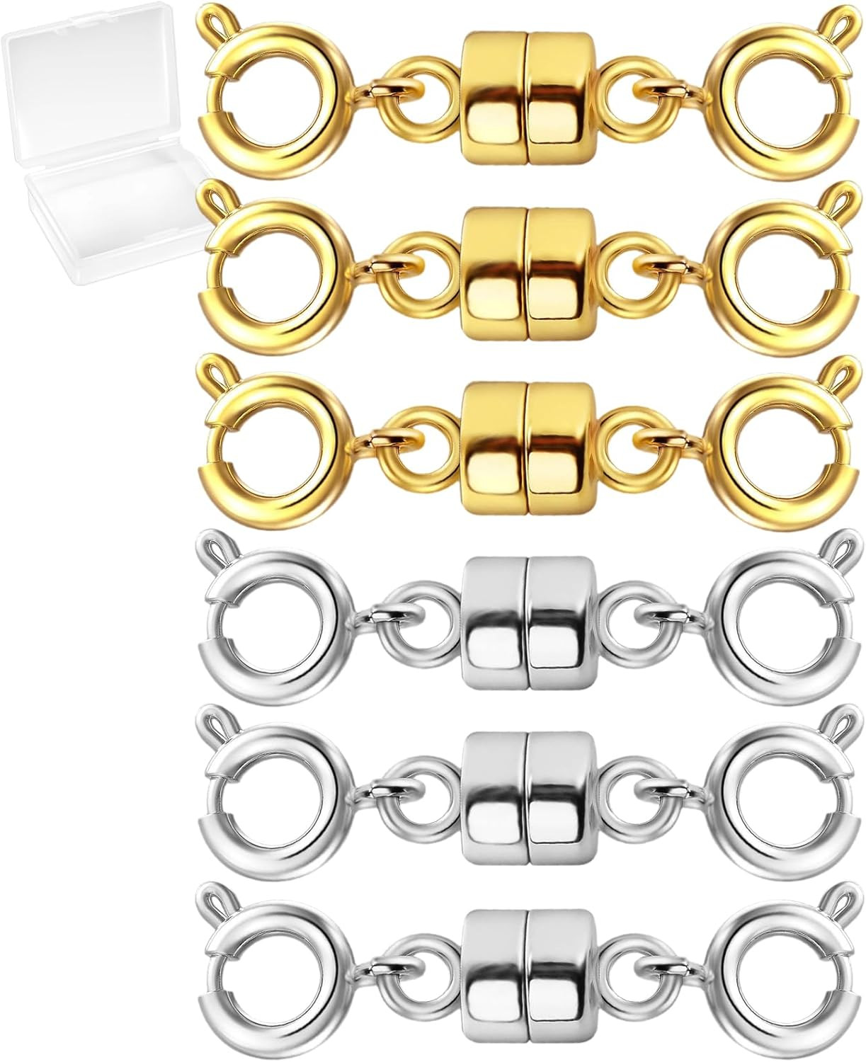Double Magnetic Necklace Clasps and Closures, Necklace Extenders for Women, 14K