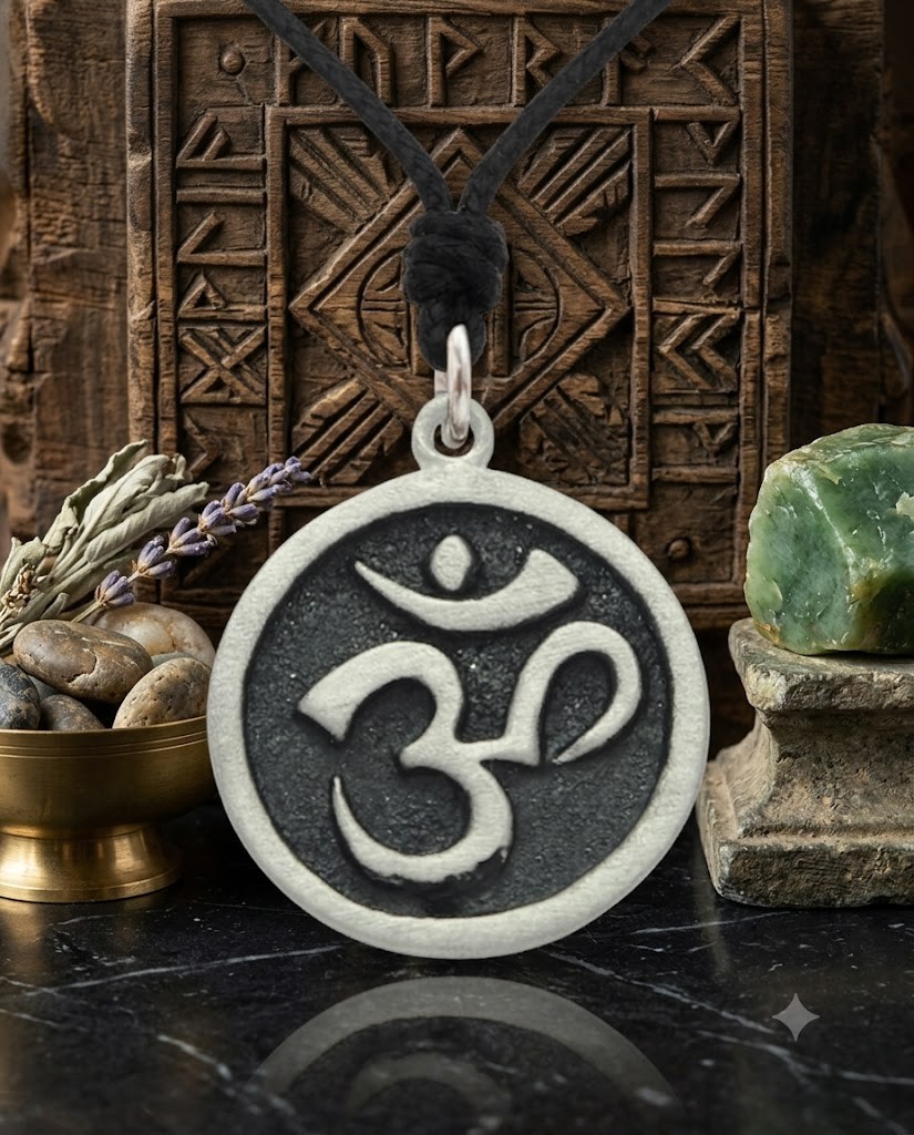 Fashionable Om Ohm 92.5 Sterling Silver Charm Necklace Pendent Jewelry
