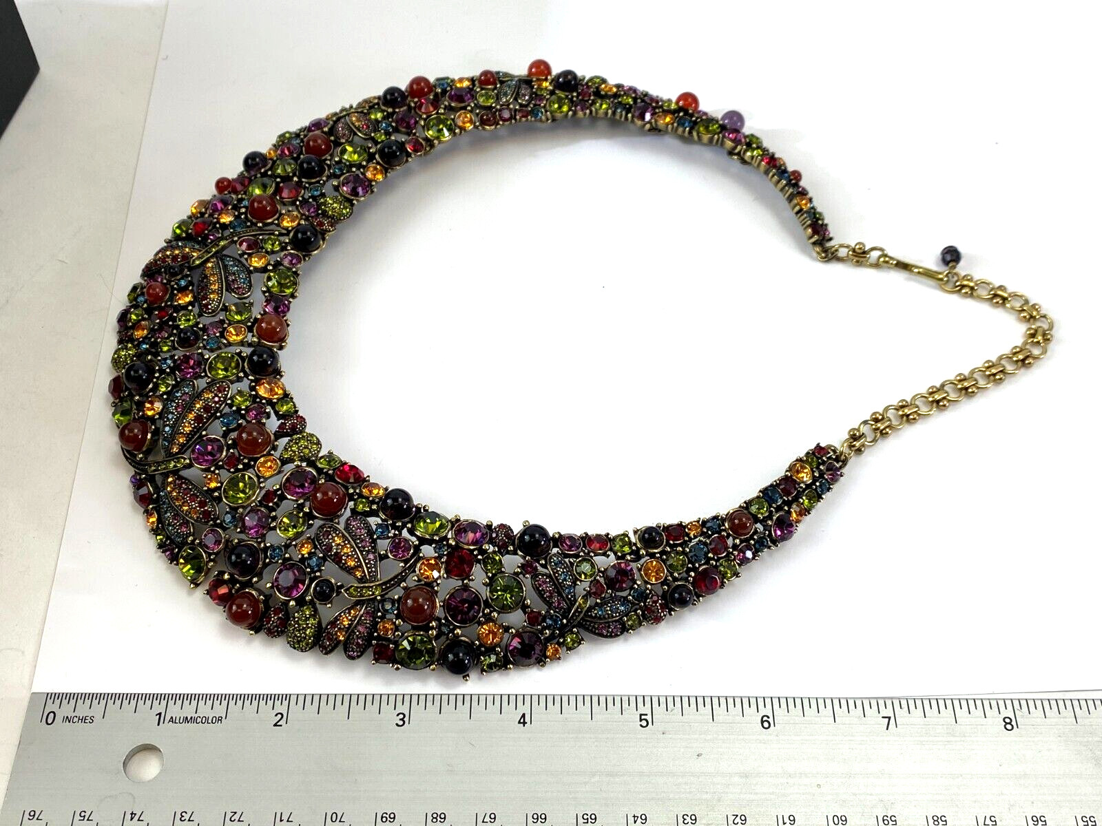 VTG Heidi Daus Multicolor Dragonfly Insect Choker Necklace GoldTone Charity DS75