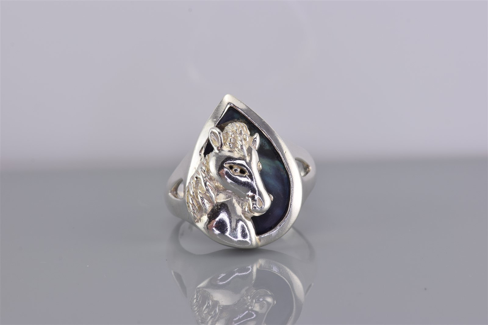 Samuel B Sterling Silver Equestrian Horse Band Ring 10g 925 Sz: 11