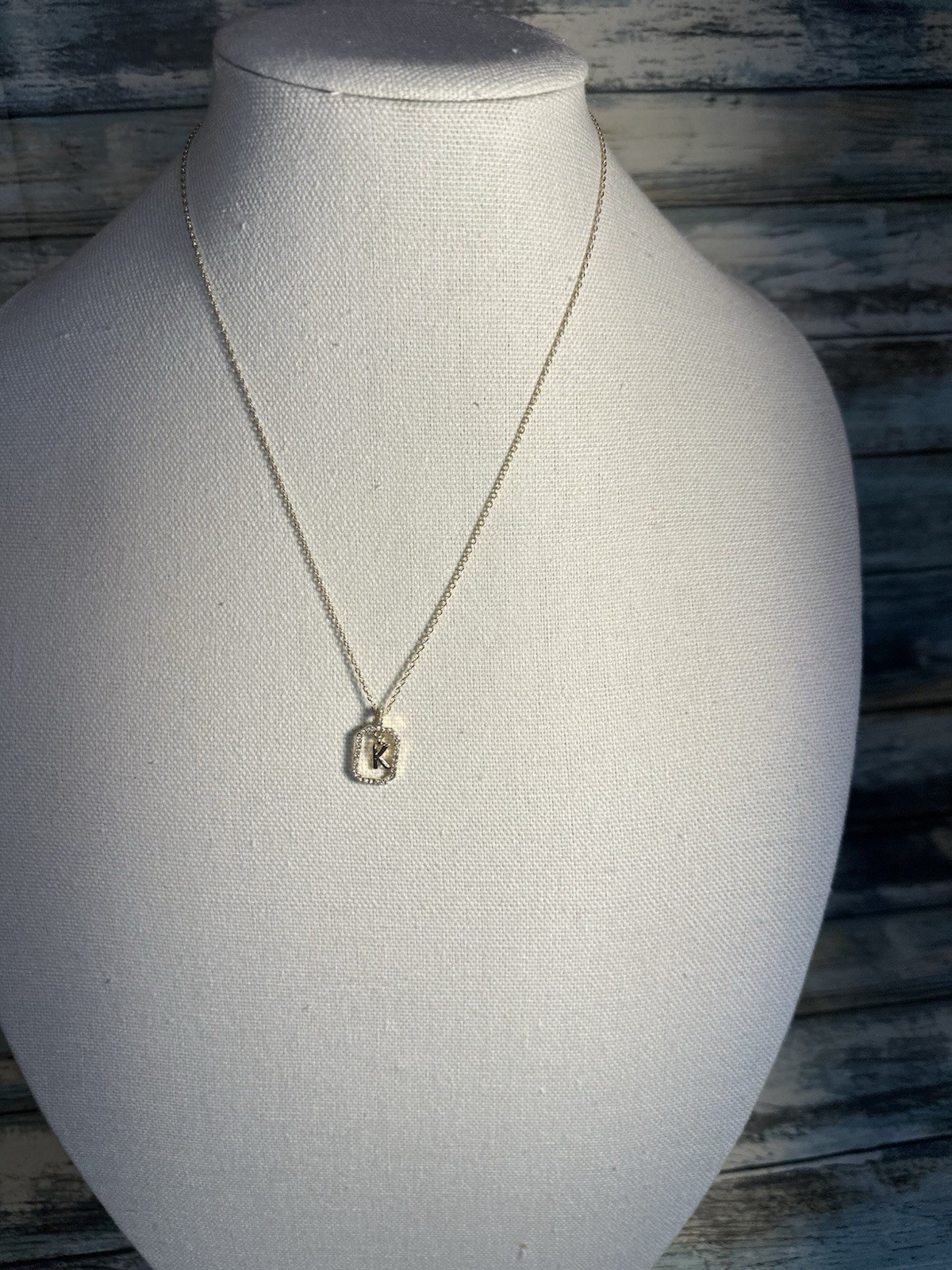 NEW Baublebar Necklace Initial in Crystal Frame 17” Gold Pavé: Choose Letter