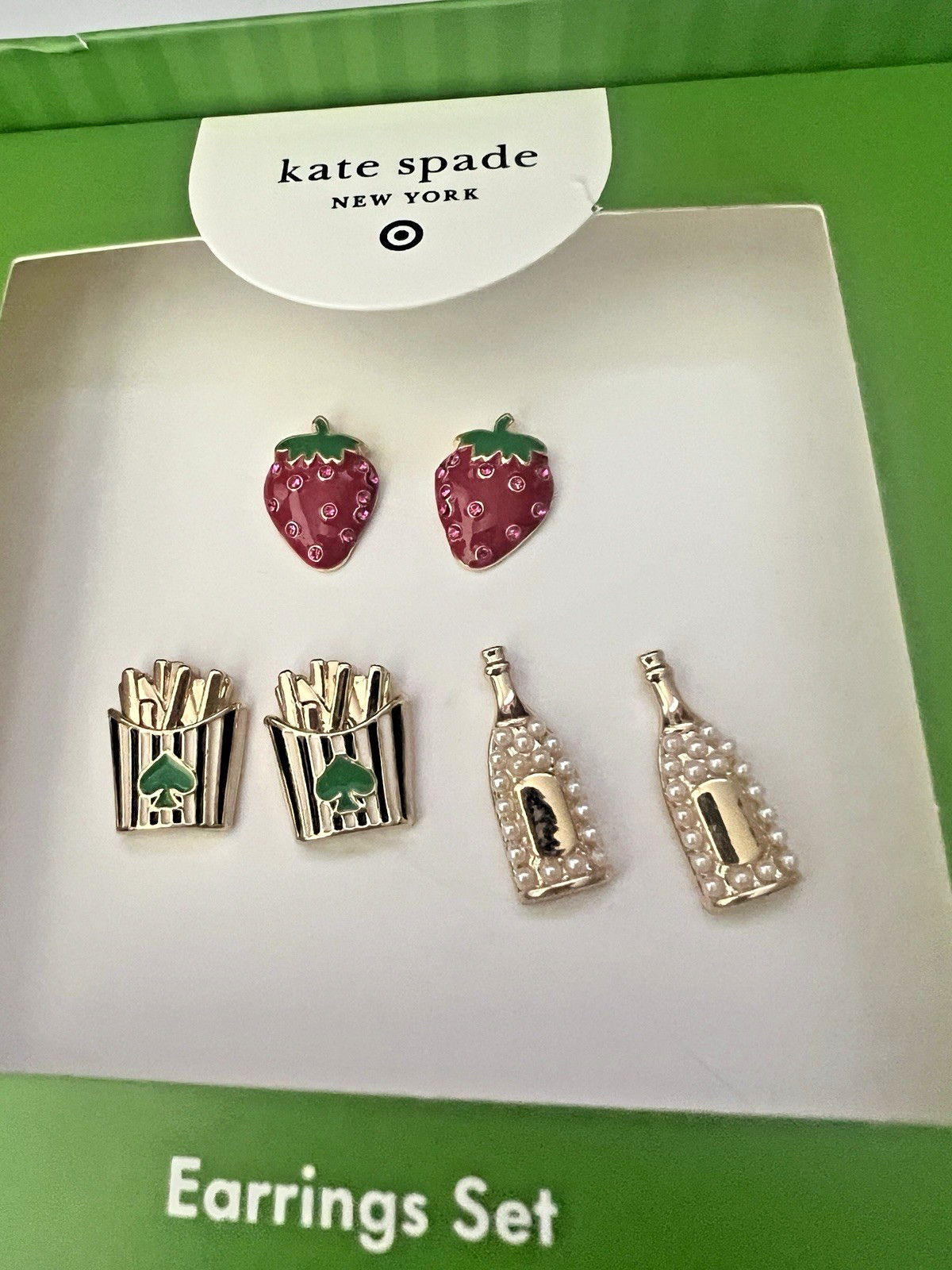 Kate Spade New York x Target Mixed Novelty Stud Earrings Trio Set NWT