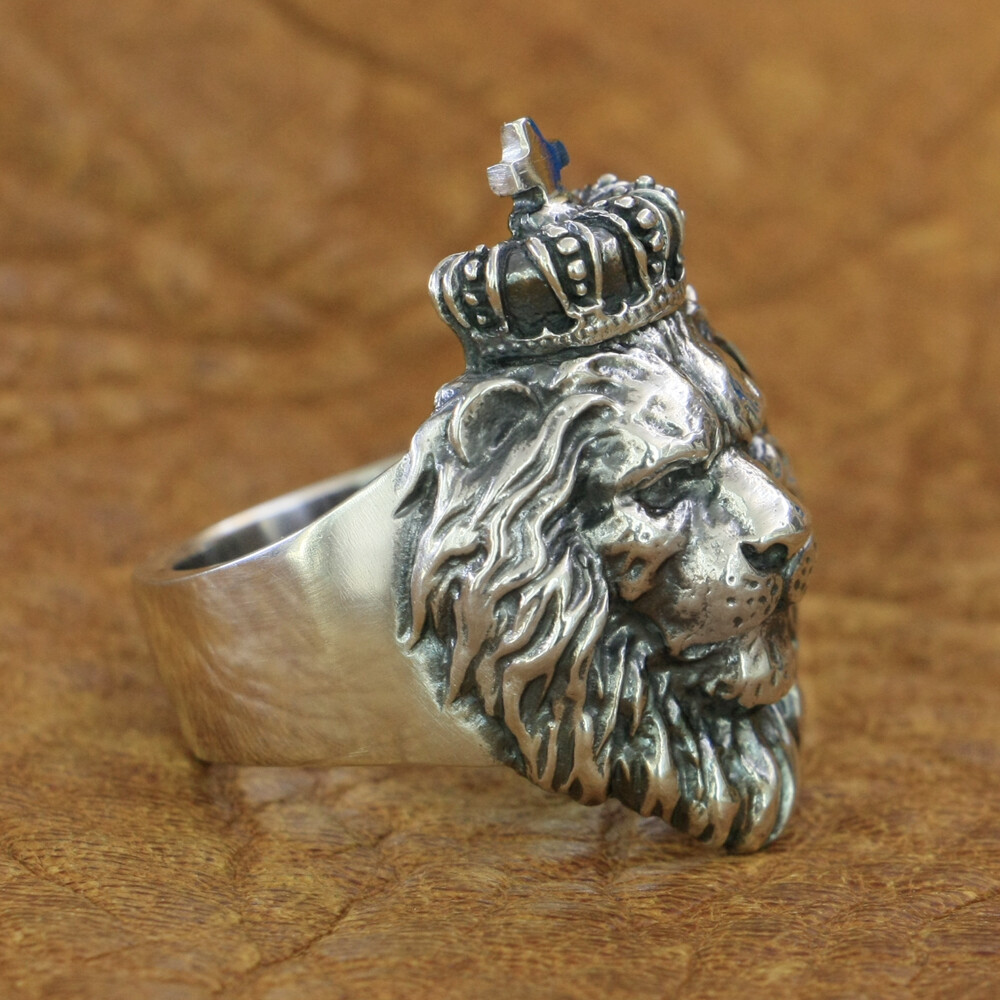 Details 925 Sterling Silver Lion King Punk Ring Animal Jewelry TA190A US 7~15 FZ