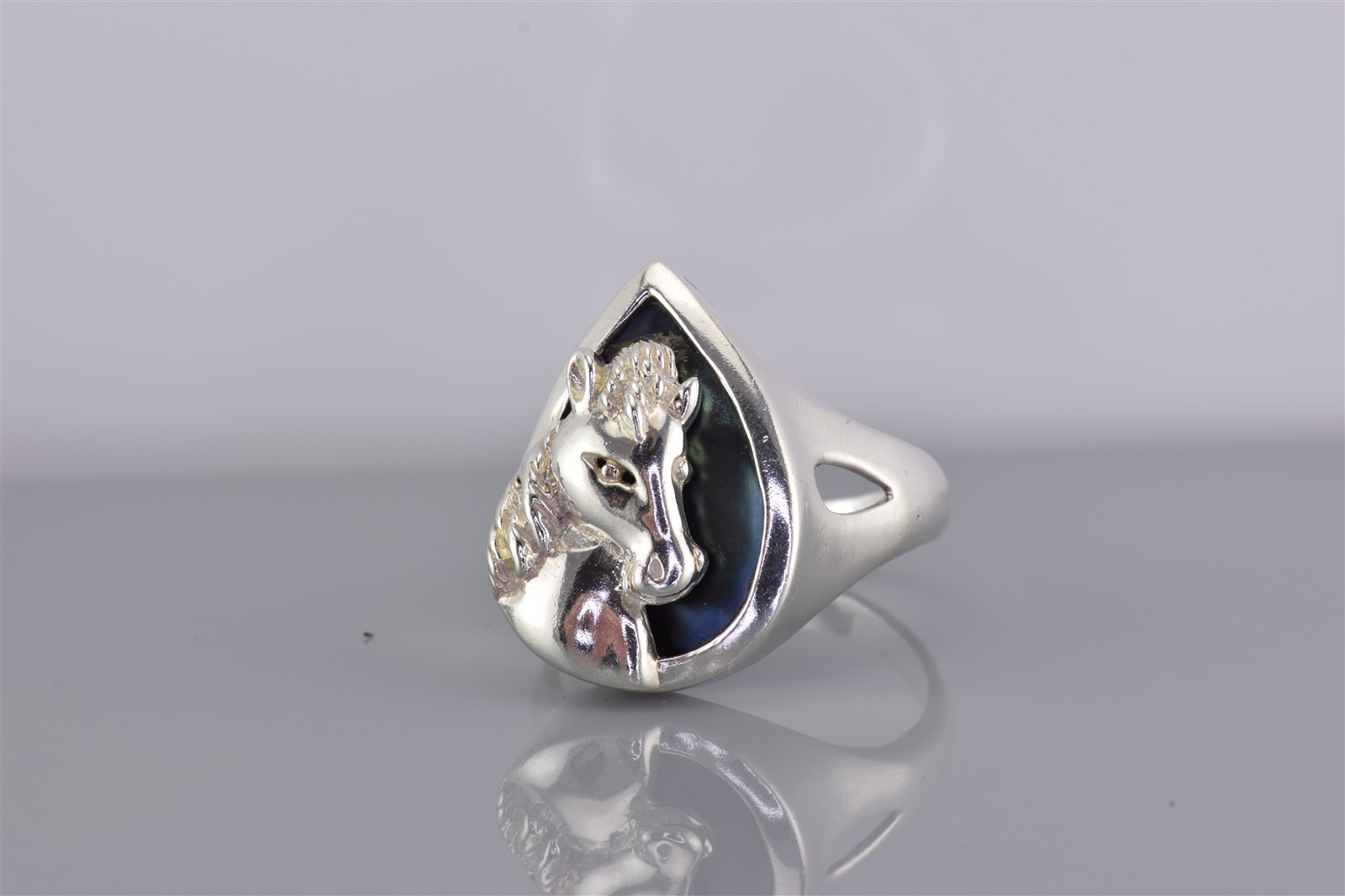 Samuel B Sterling Silver Equestrian Horse Band Ring 10g 925 Sz: 11
