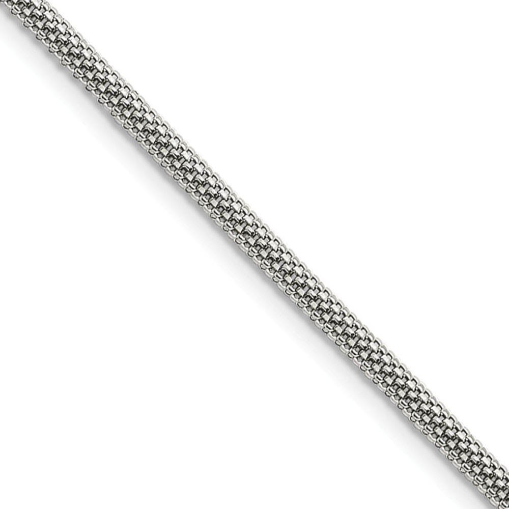 Men’s 3.2mm Stainless Steel Round Bismark Mesh Chain Necklace