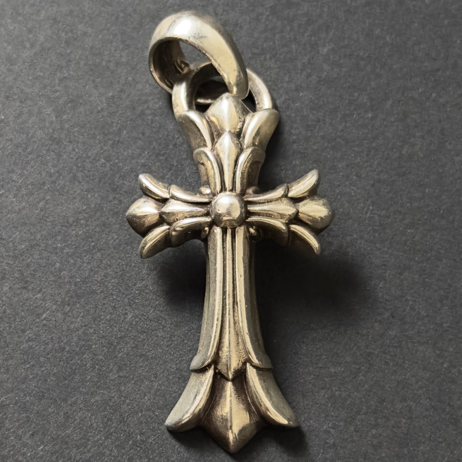 Authentic Chrome Hearts Double Cross With Bale Pendant 925 Sterling Silver