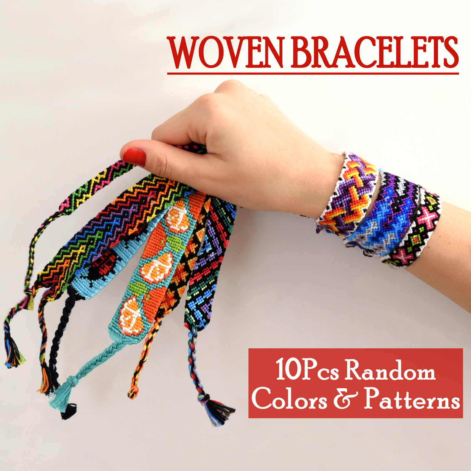 Woven Friendship Bracelets Handmade Braided Rope Wrist String Chain 10pcs