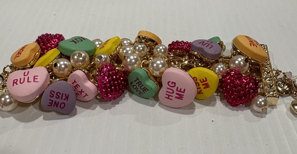 Betsey Johnson Bracelet Valentines Heart Shape Bib Statement New $148 MSRP