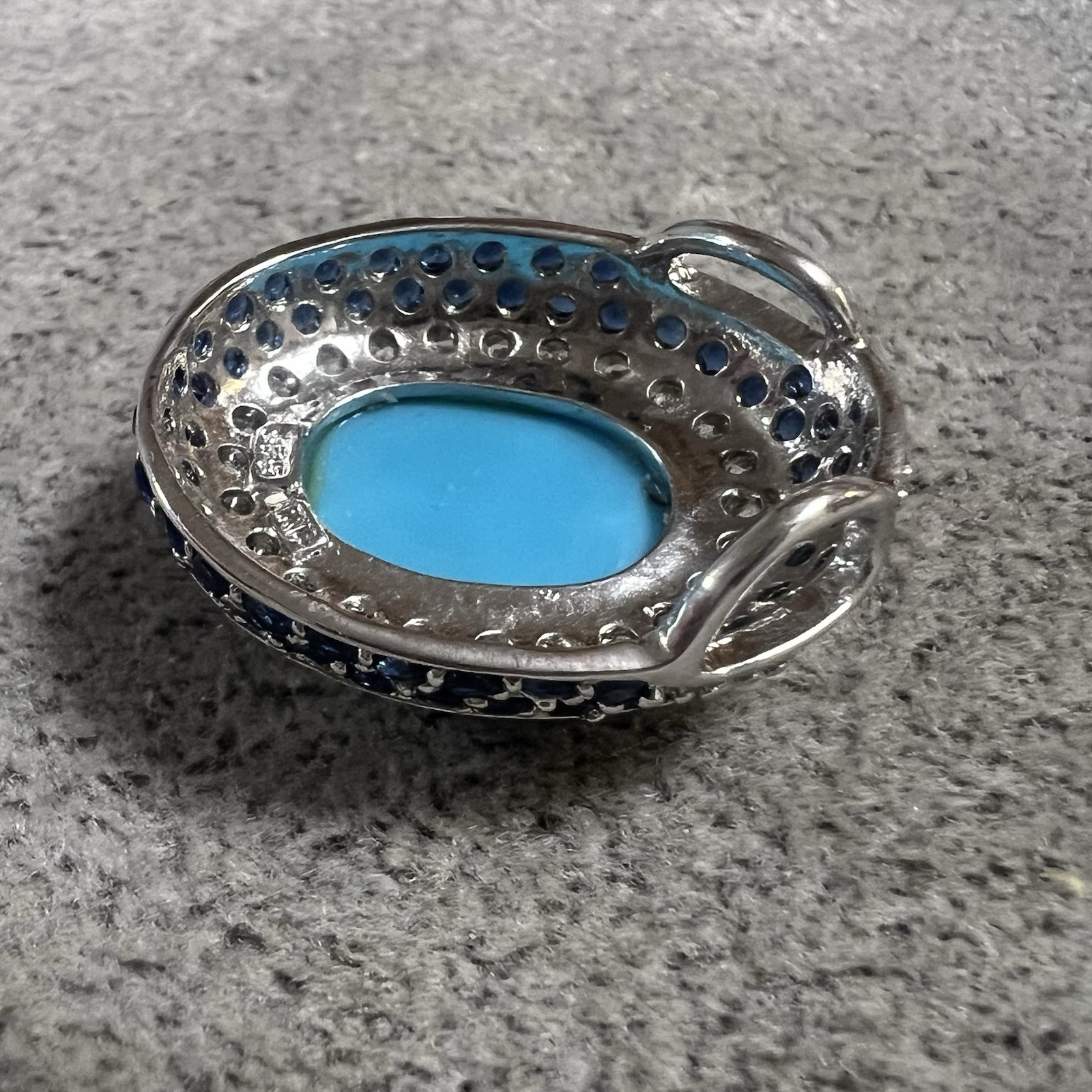 Designer Created Turquoise, Cubic Zirconia & Created Sapphire Sterling Pendant