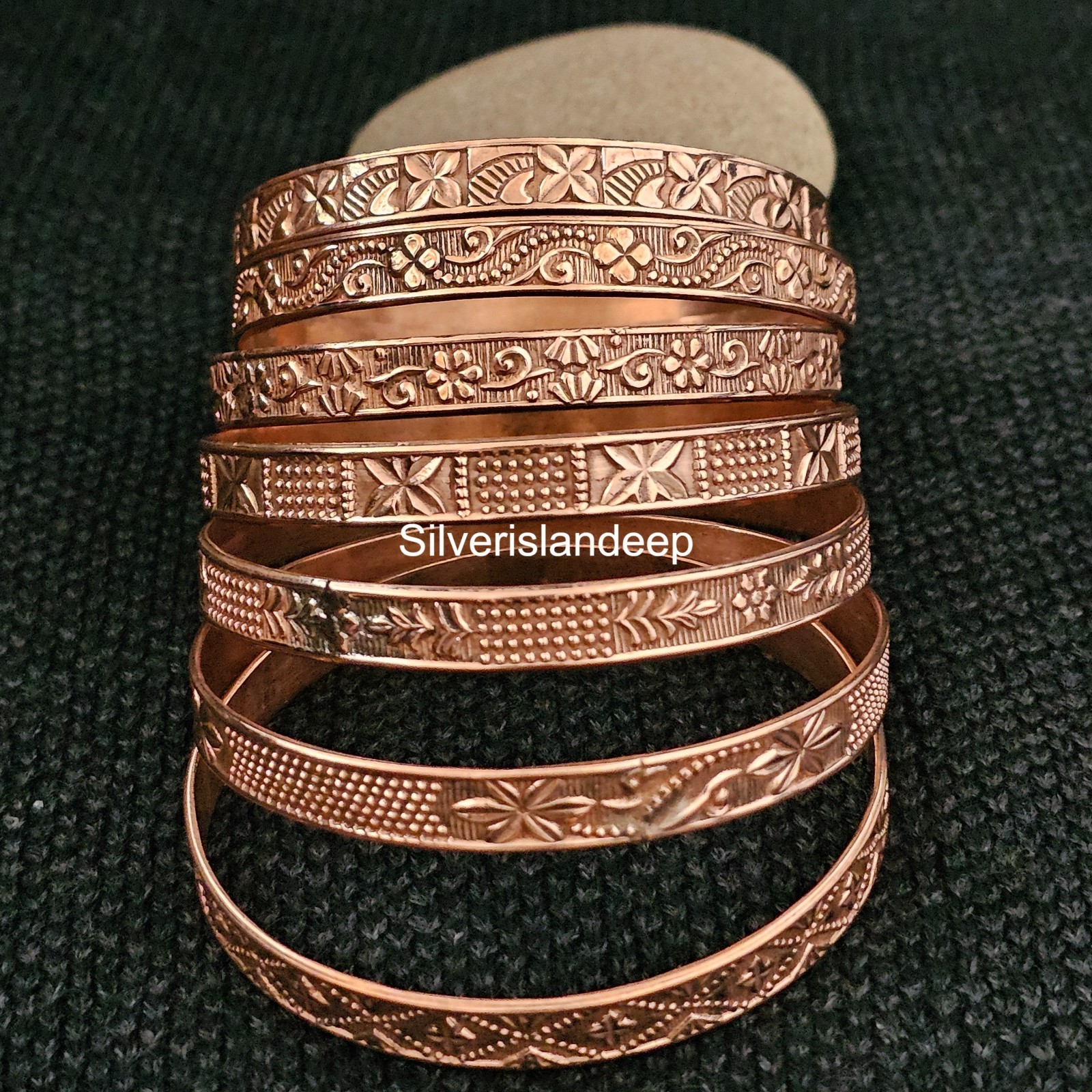 Pure Copper Bangles Set Of 7 Bangles Statement Bangles For Women Jewelry NABAA-5