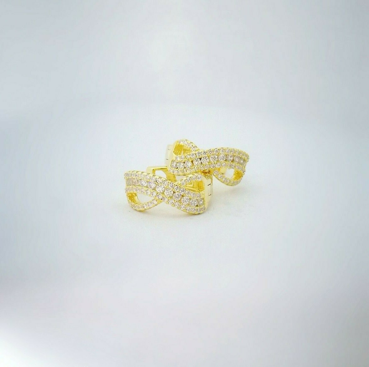 1 Ct Women’s Hoop Earrings 14K White Gold 14K Yellow Gold Plated Solid Silver