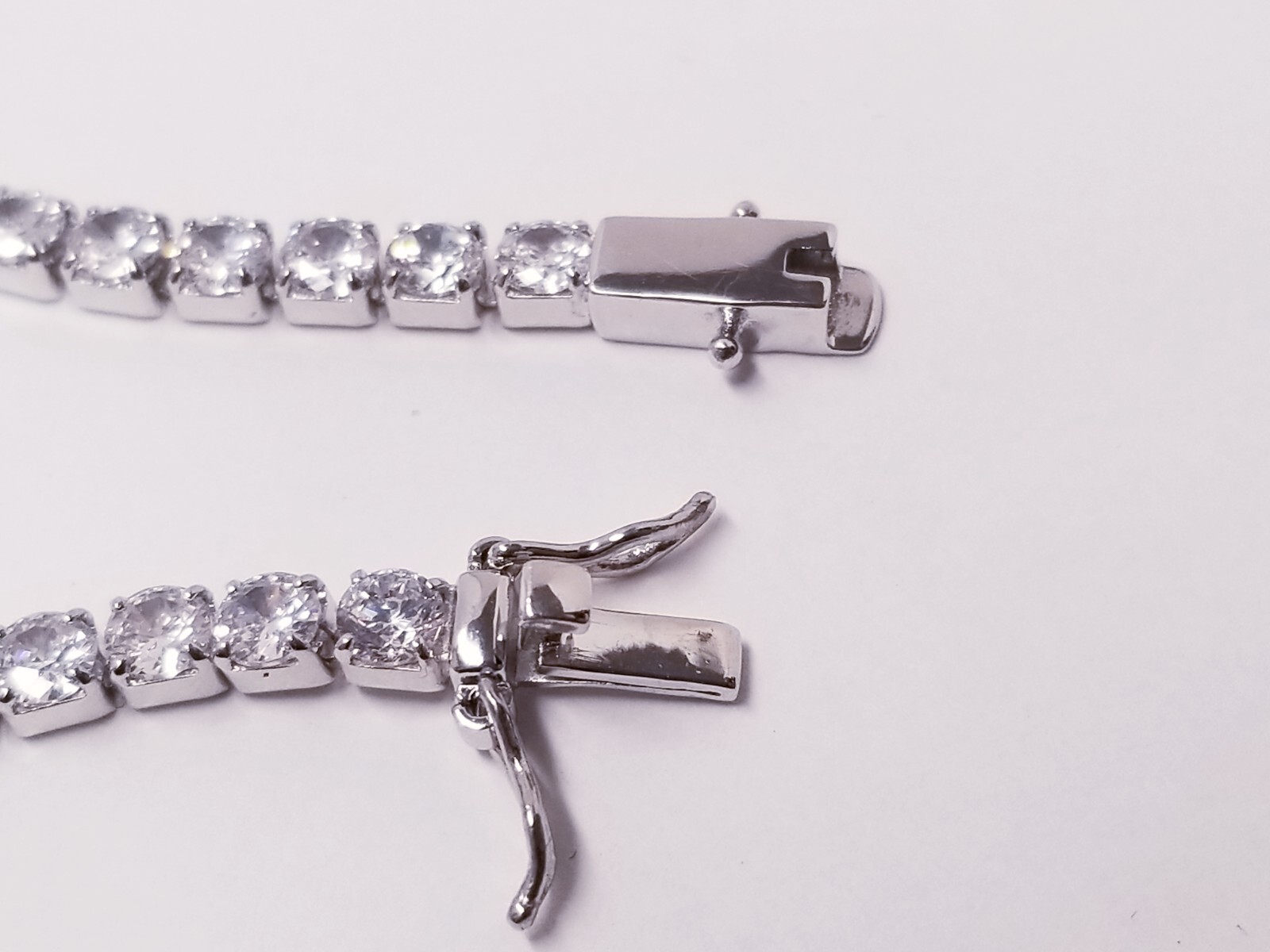 Sterling Silver 3mm Cubic Zirconia Tennis 7.5″ Bracelet 10.1gTW