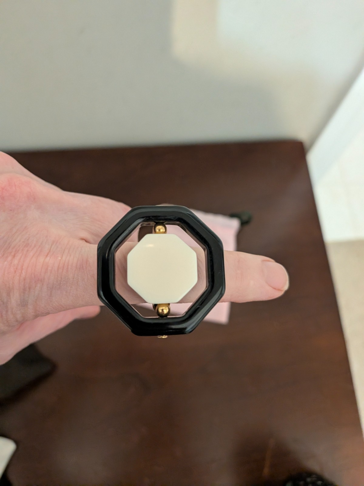 Vintage Kate Spade Resin Octagon Ring – Florence Broadhurst Collection – SZ 8