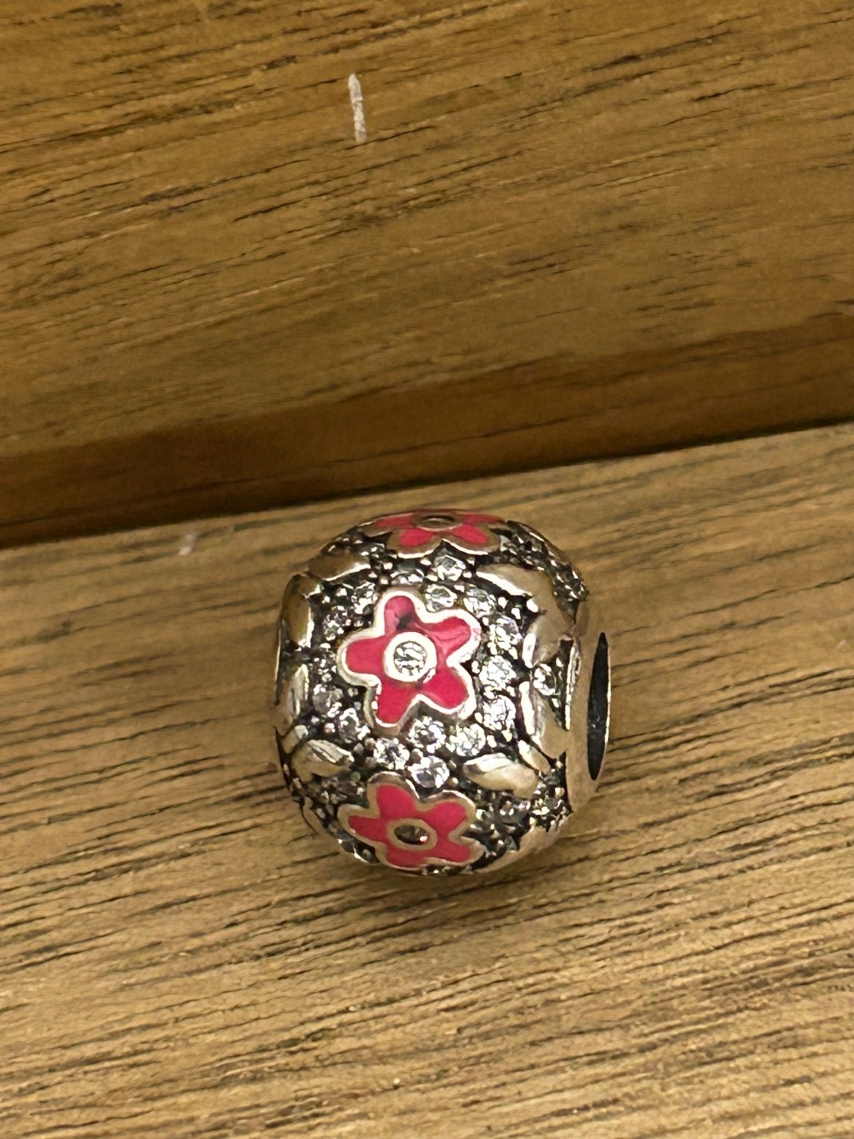 1 random s925 silver pink charm bead Unbranded