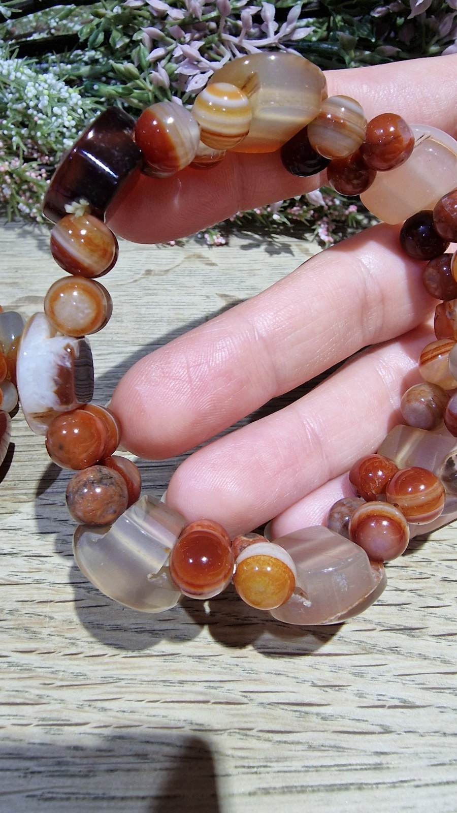 Carnelian Agate Crystal Soft Bangle Bracelet 18mm Elasticated