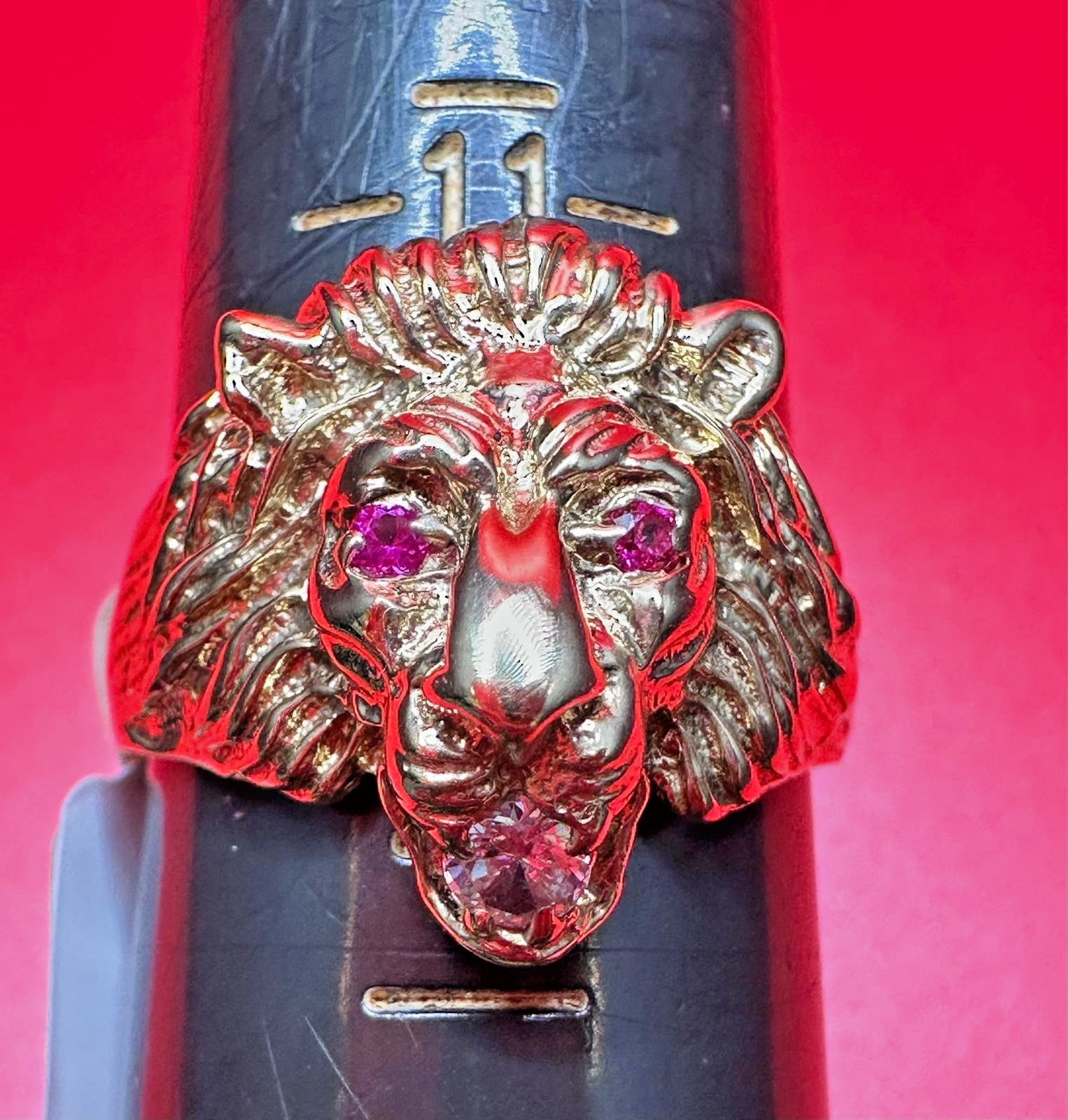 10K Yellow Gold Lion Head Ring