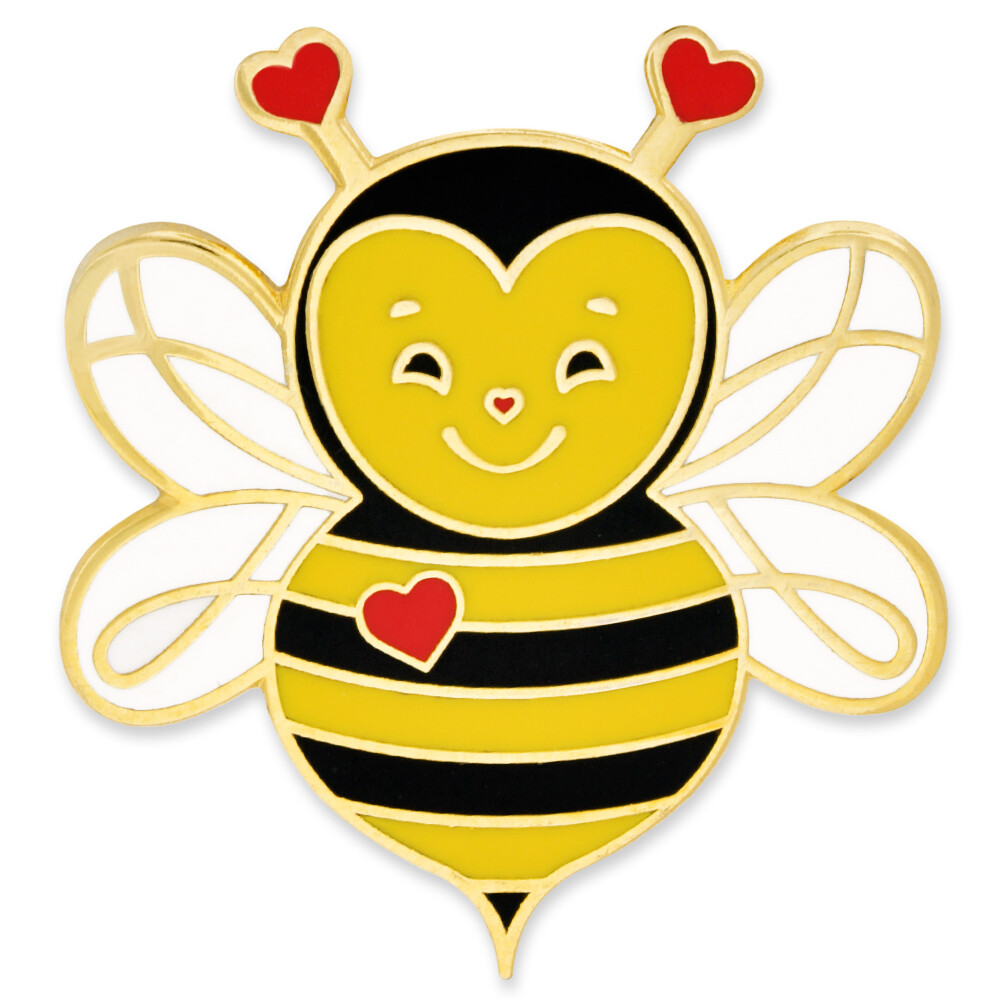 PinMart’s Cute Love Bee Valentine’s Day Heart Enamel Lapel Pin