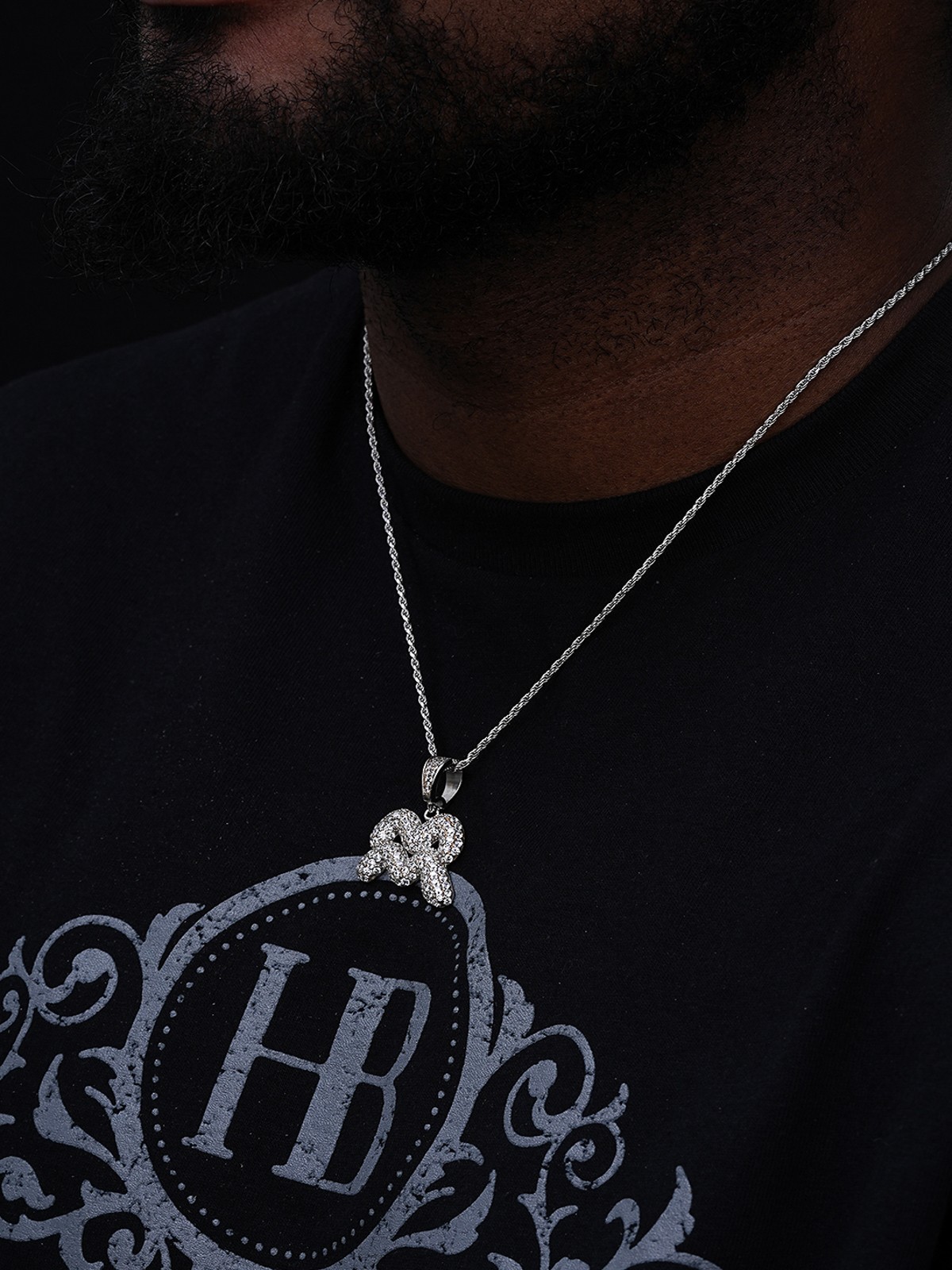 Solid 925 Silver Gold Plated Iced Bubble CZ Zodiac Astrology Sign Pendant HipHop