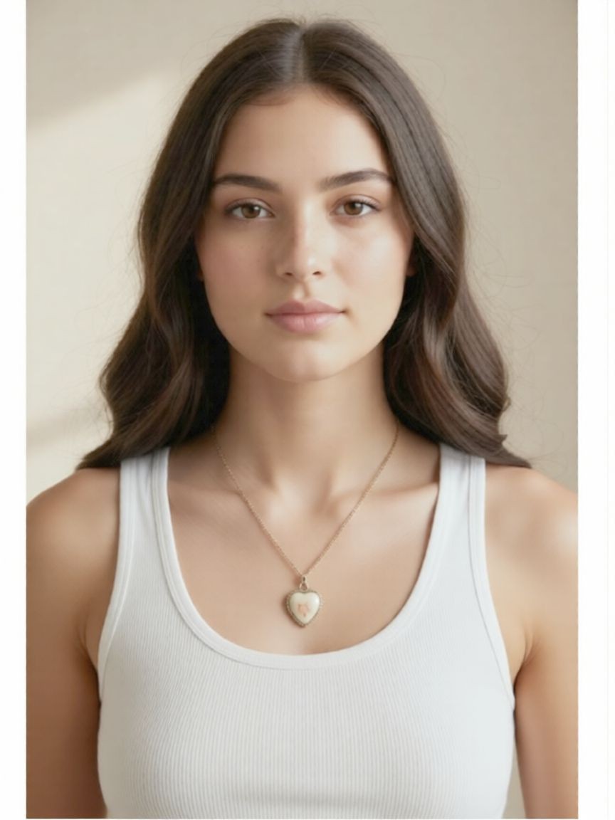 Fashion S. STEEL Necklace w/ Heart Pendant 16 in. + 2 in. extender