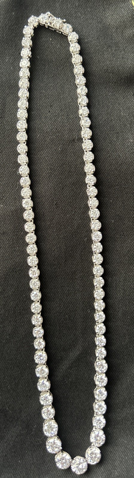 Rhodium plated S/S Bella Luce diamond simulated tennis necklace & Hoop earrings