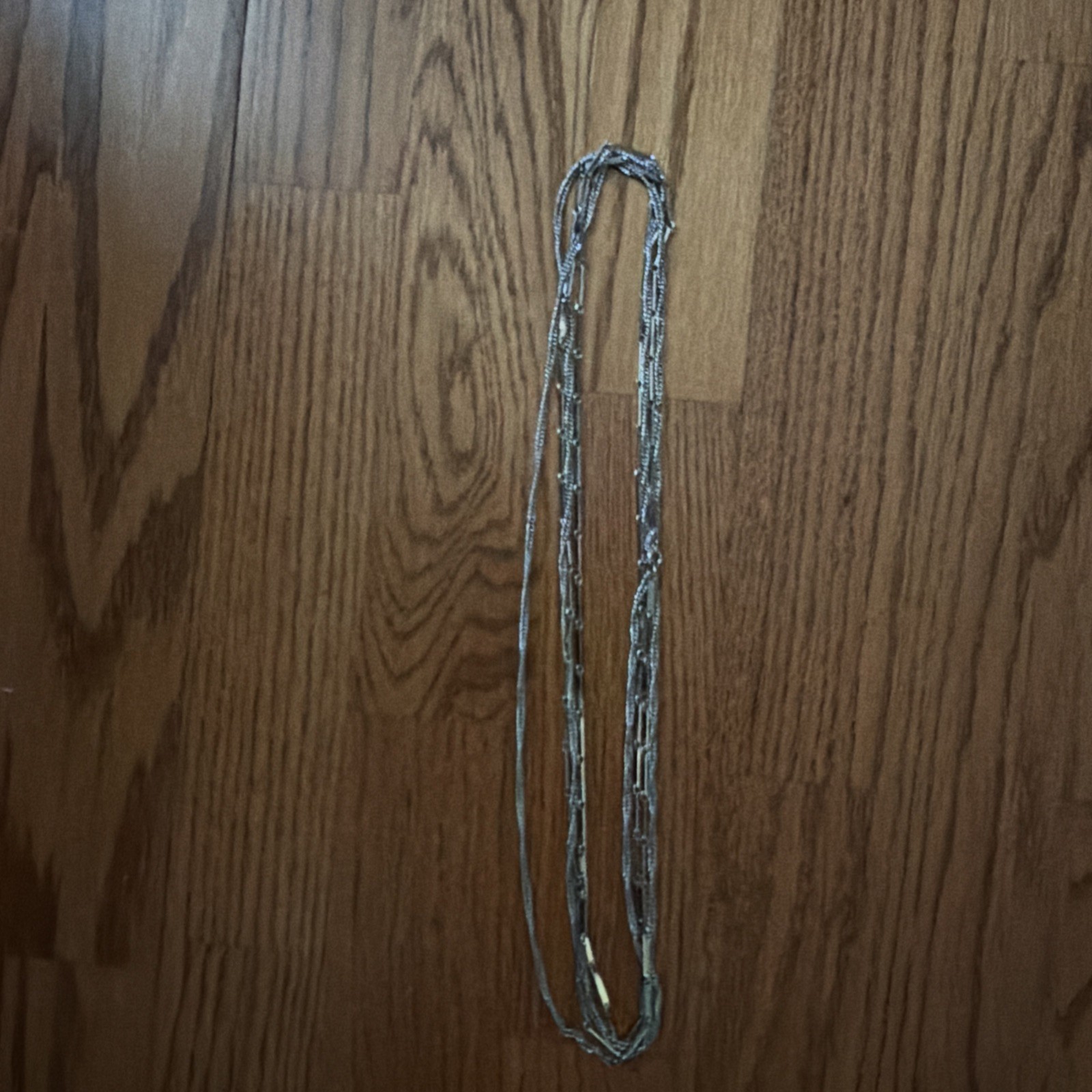 Silver Tone Double Strand 49” Long Necklace By Celebrity