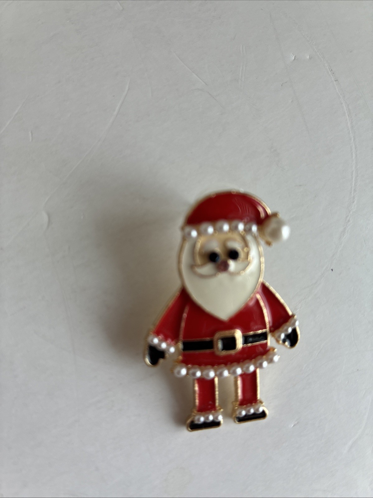 Santa and Mrs Claus Stud Pierced Earrings Metal Enamelware 1.5” Long