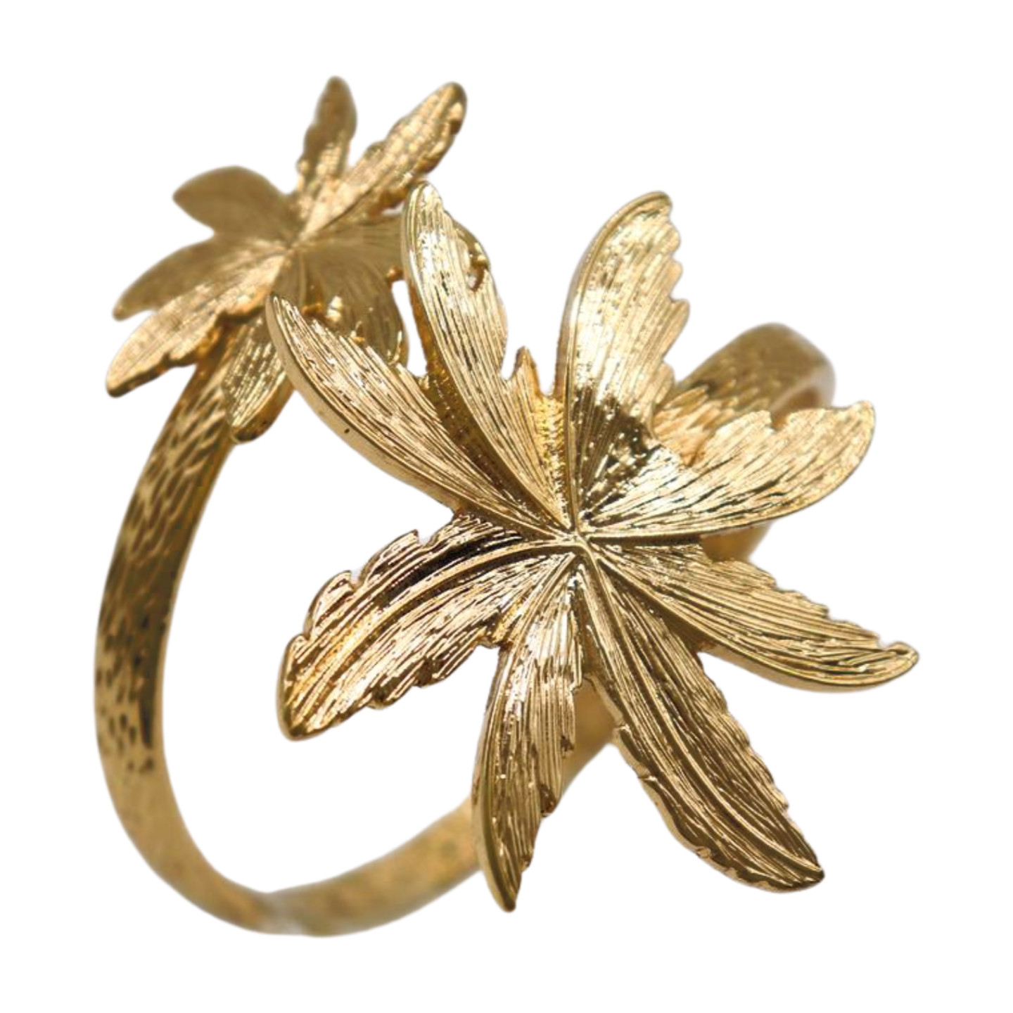 Women Wrist / Arm Cuff Bracelet Gold Metal Flowers Wrap Around Cute Accessory