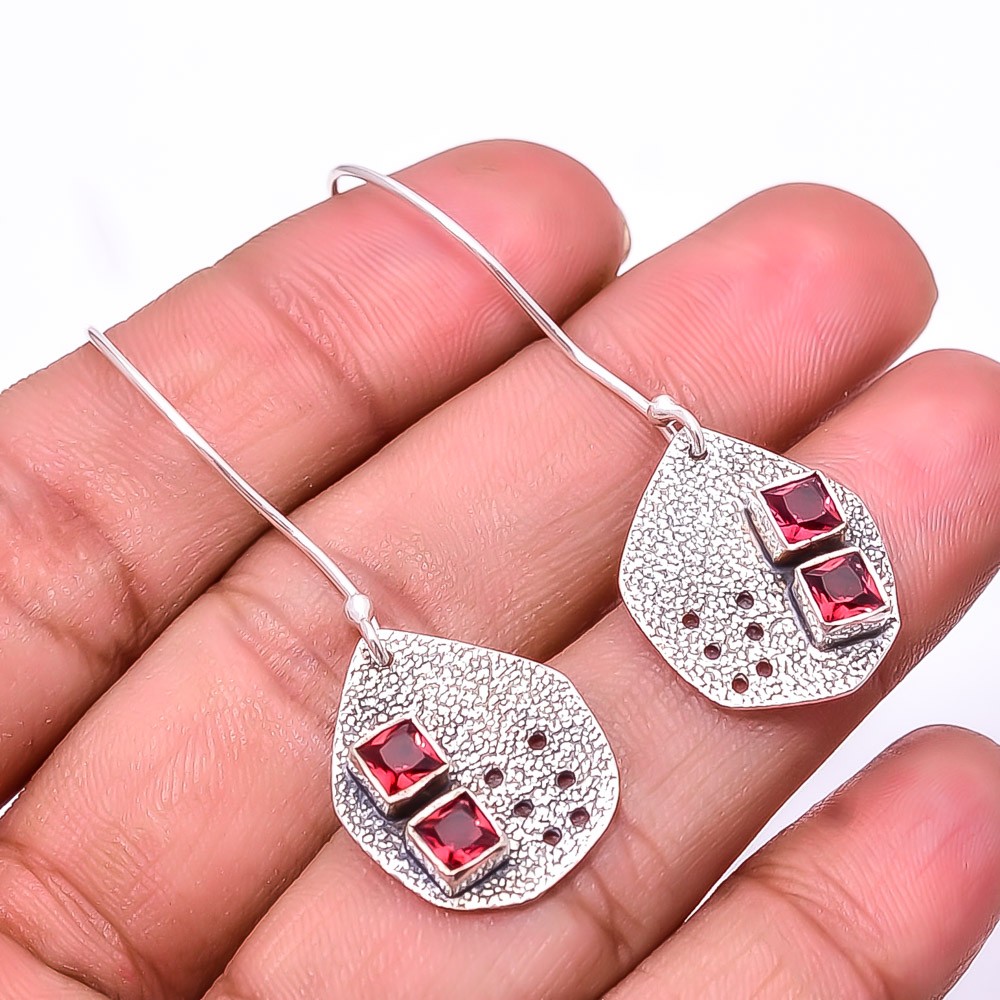 Paraiba Tourmaline Designer Handmade 925 Sterling Silver Earring 1.95″ E14