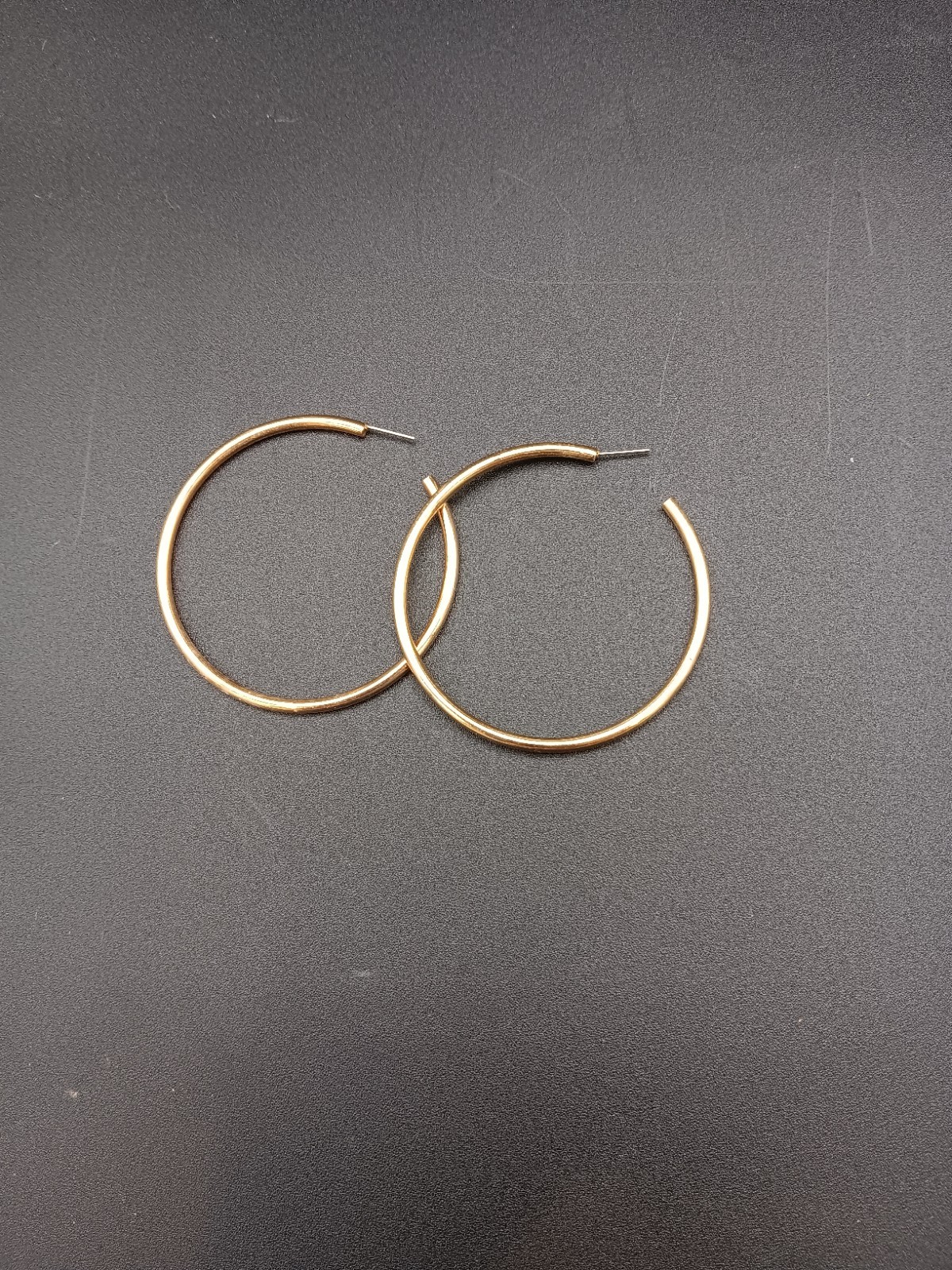Thin Gold Hoop Earrings WITHOUT CLASP 2.25 Inches