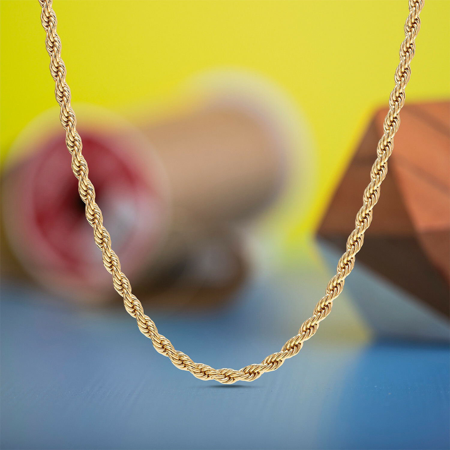 HEAVY 6MM THICK GOLD FILLED 18K Italy solid Rope necklace 28″ chain men women
