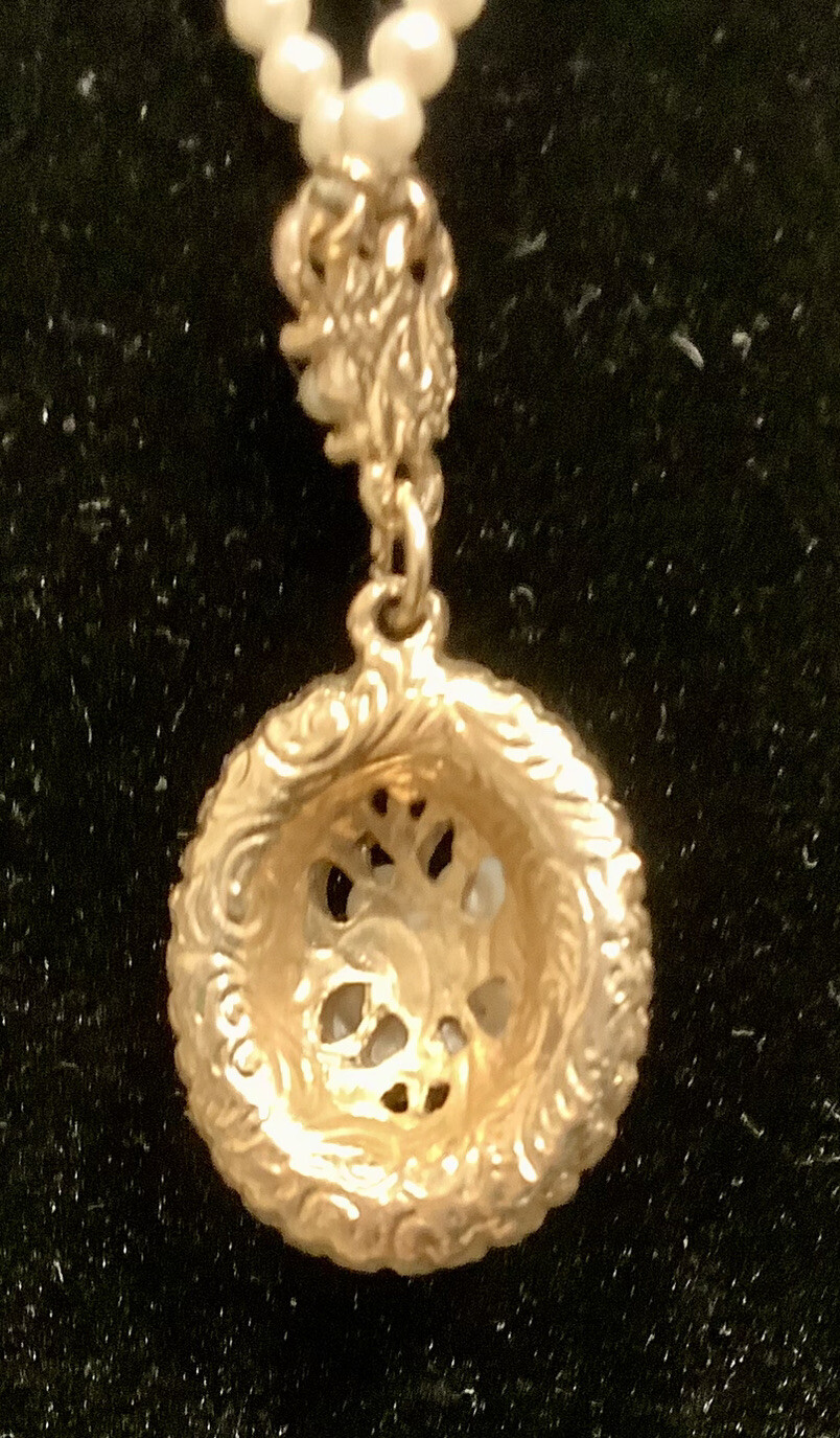Designer 1928 signed Faux PEARL LAVALIERE Style Necklace 20 inch