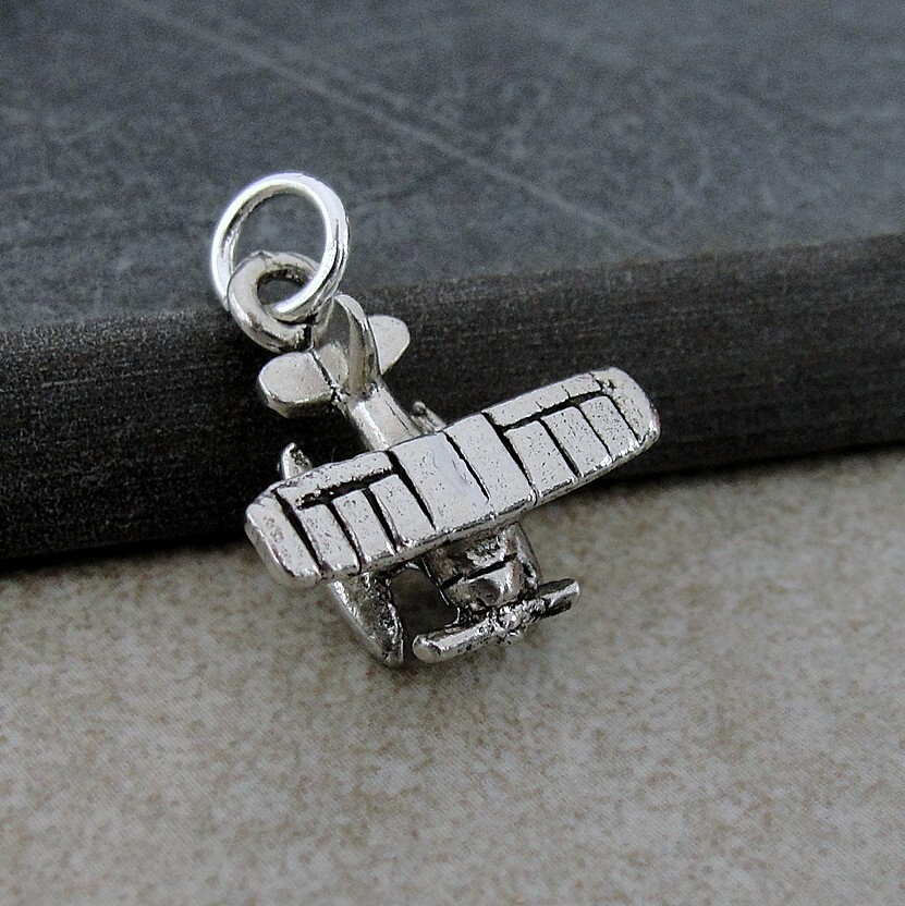 Silver Seaplane Charm – Floatplane Charm – Water Plane Charm – Aircraft Charm