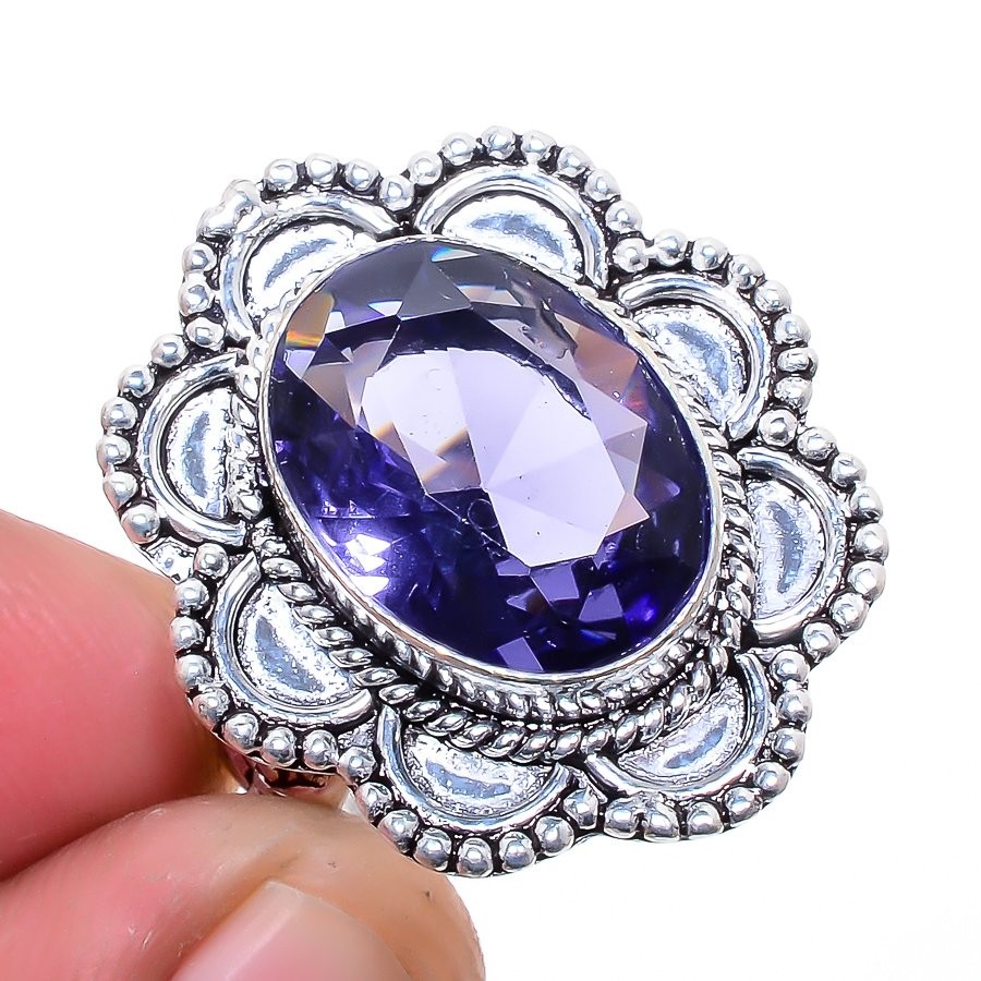 African Amethyst Gemstone 925 Silver Plated Jewelry Ring s.8 S2668