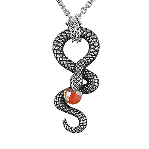 Snake Necklace Stainless Steel necklace pendant with Red Agate By Controse
