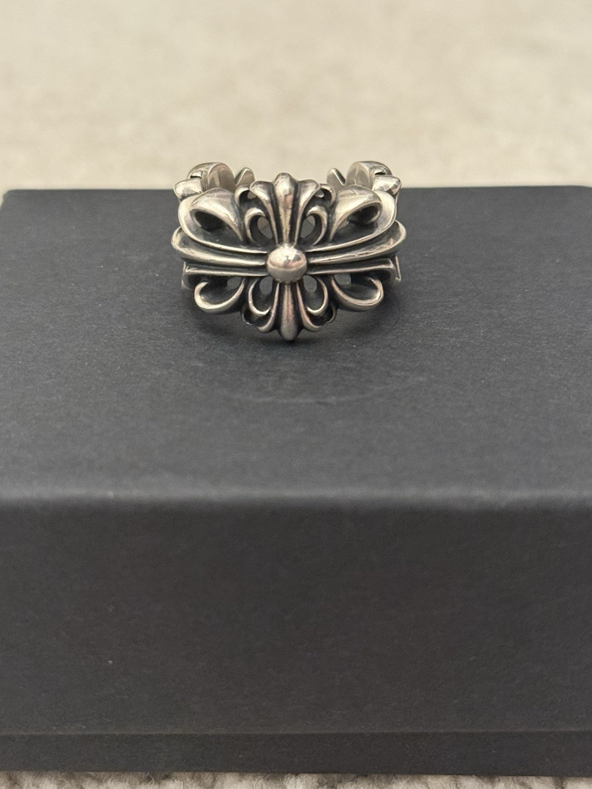 Chrome Hearts Double Floral Ring 925 Sterling Silver Pre-owned Size 10