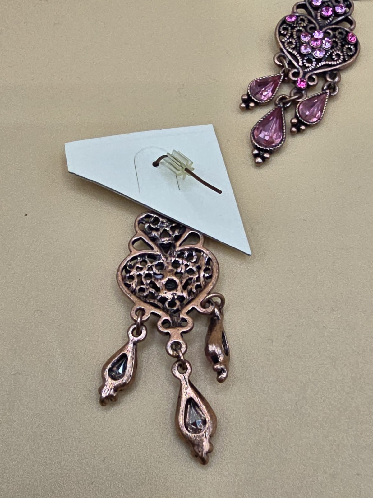 Antika Earrings Ear Dangle Stone Women New Fashion Blooming Pink Victorian Look