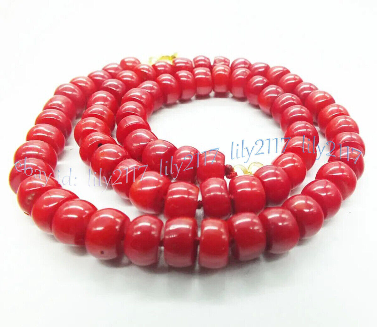 5x8mm Natural Red Coral Rondelle Abacus Gemstone Beads Necklace 14-48 inches